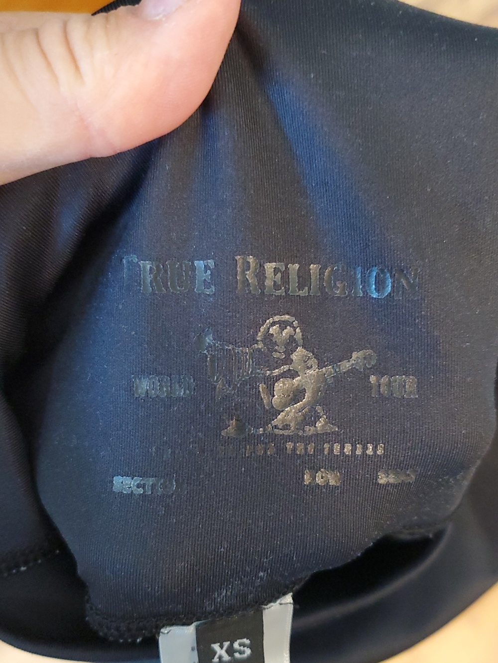 True Religion High-Waist Women's Black Performance Leggings Red Logo Size XS - Picture 2 of 10